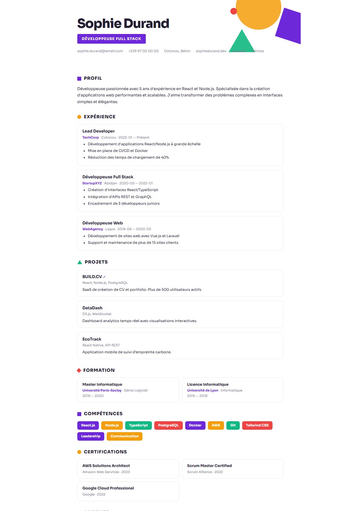 Modèle de CV Prisme
