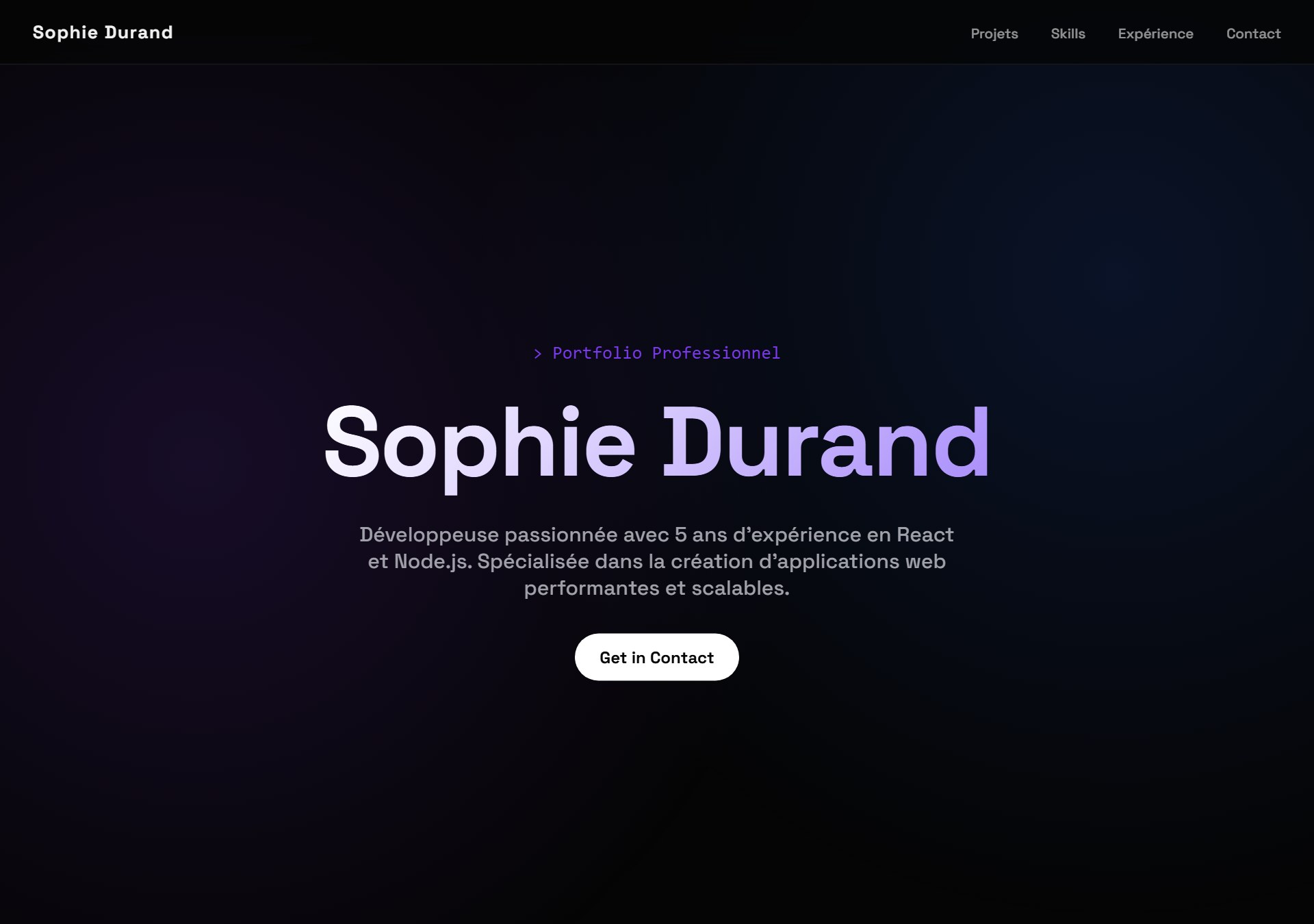 Modèle de portfolio 3D Space