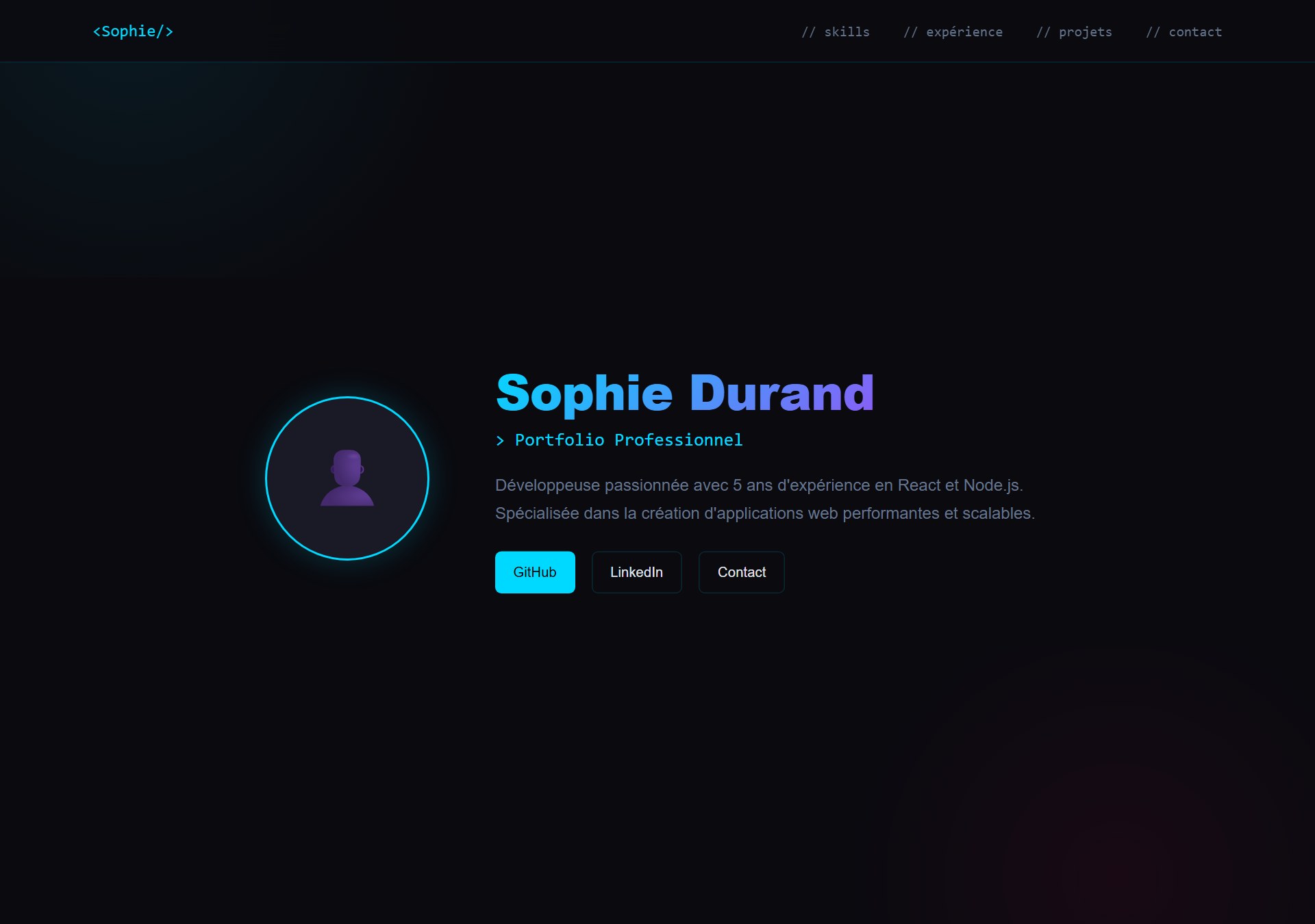 Modèle de portfolio Dark Lux