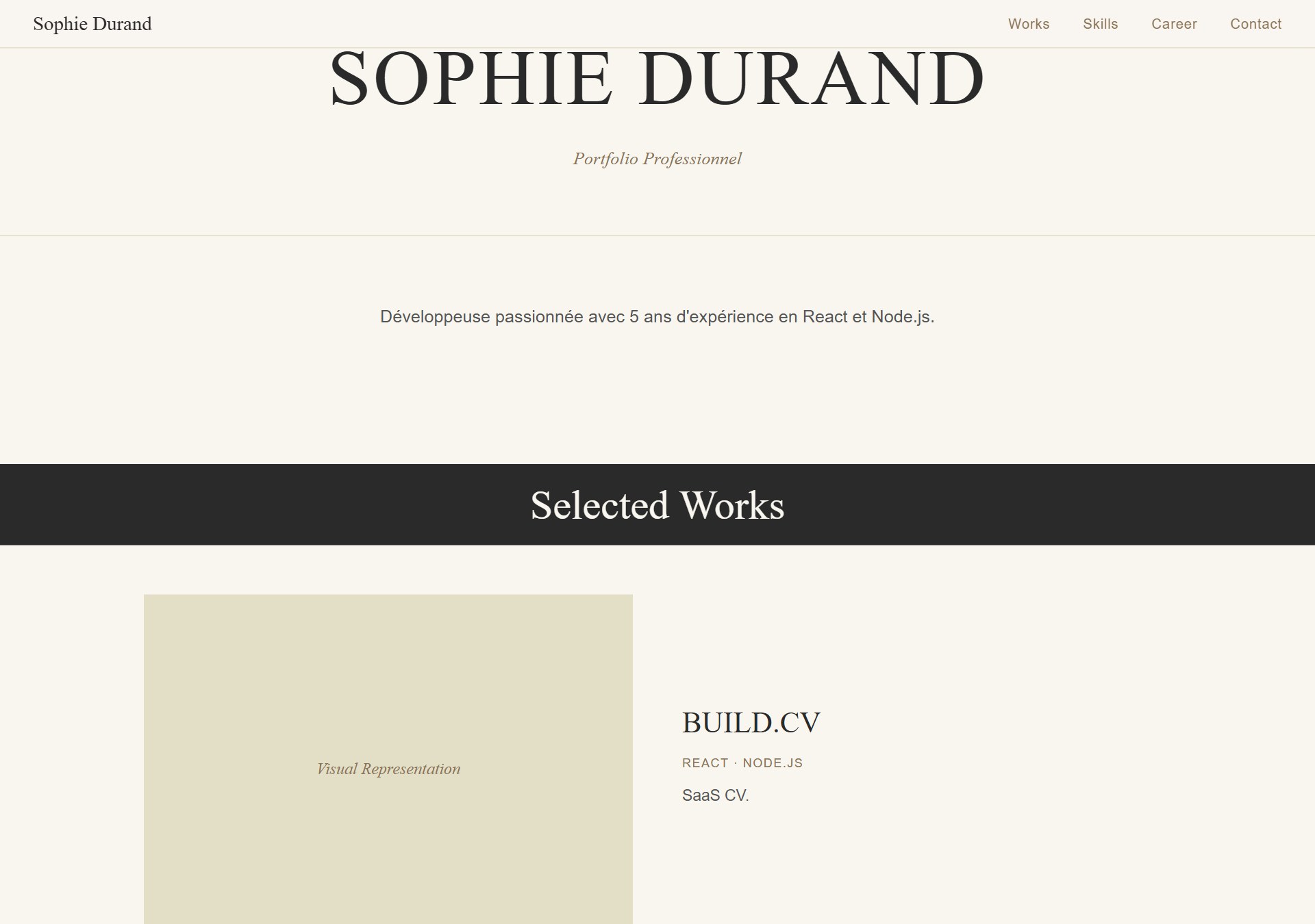 Modèle de portfolio Elegant Serif