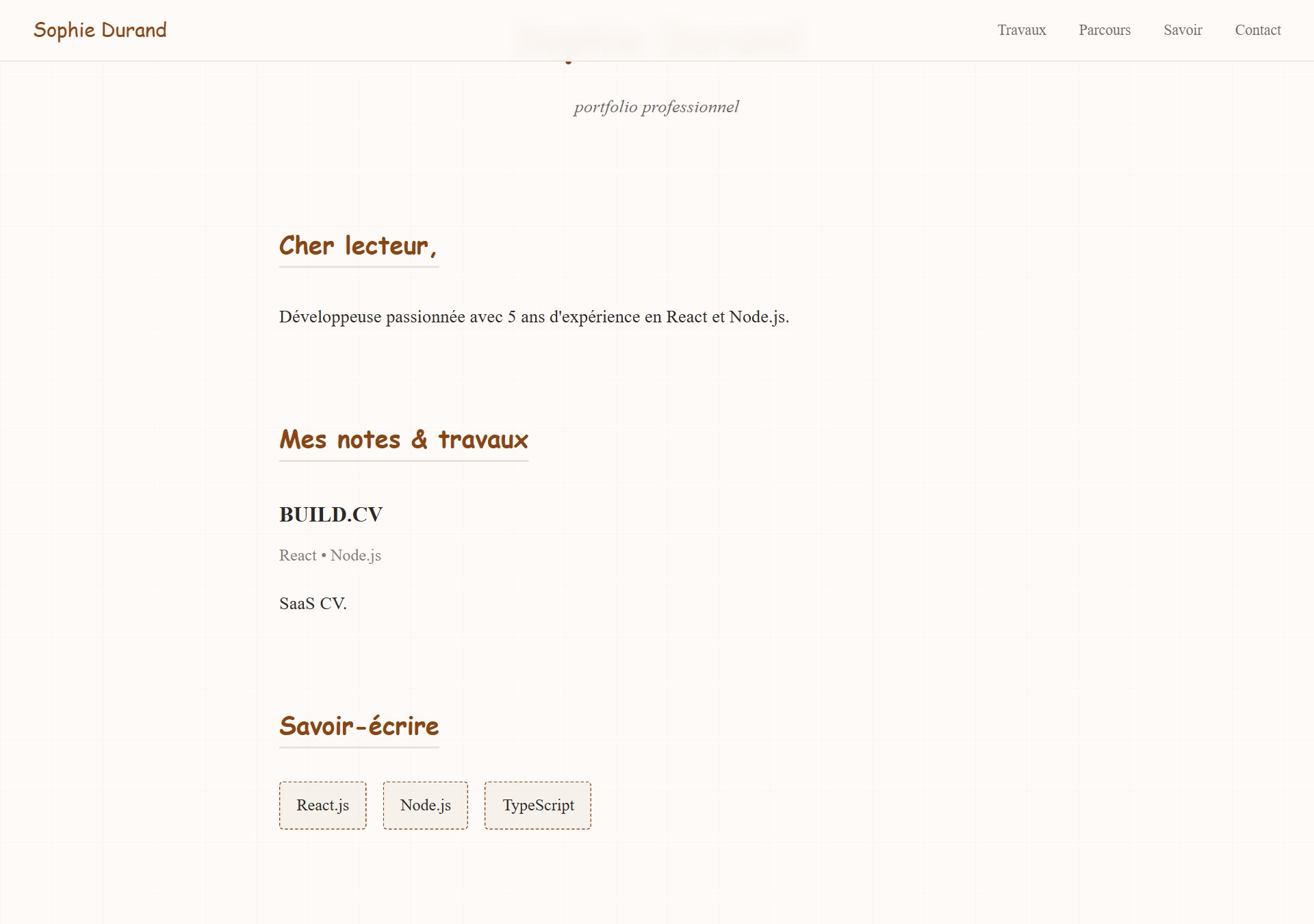 Modèle de portfolio Journal